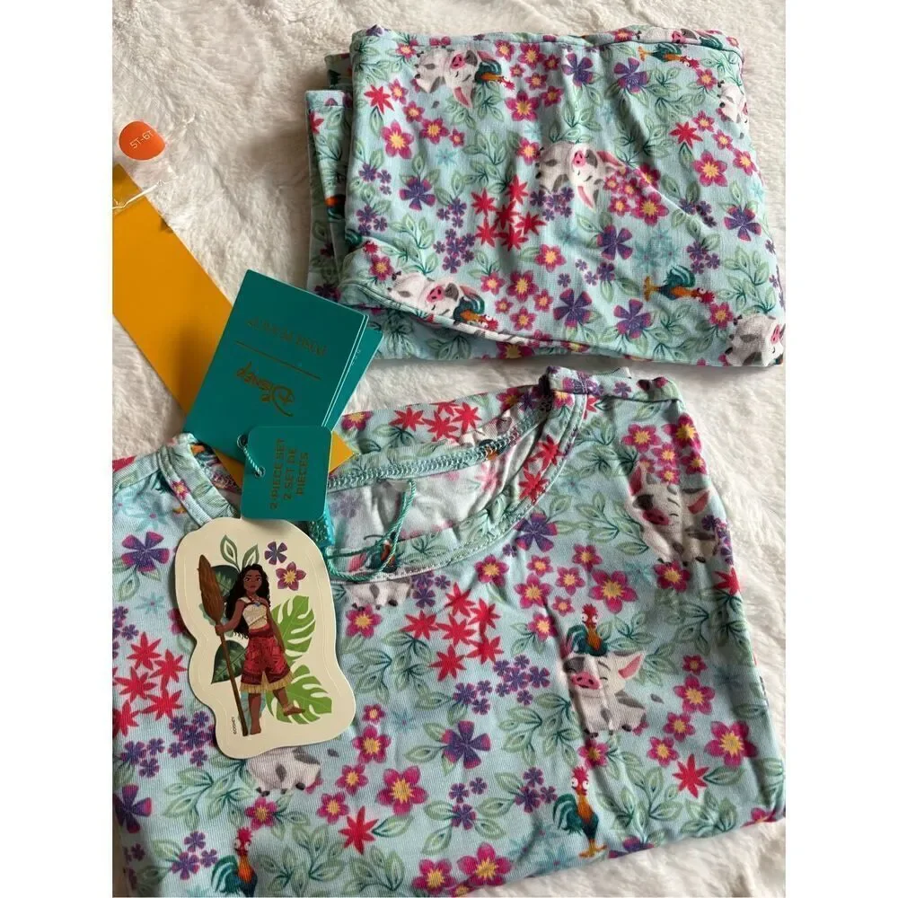 NWT Posh Peanut Classic Pajama Set Moana Disney Pua 7/8